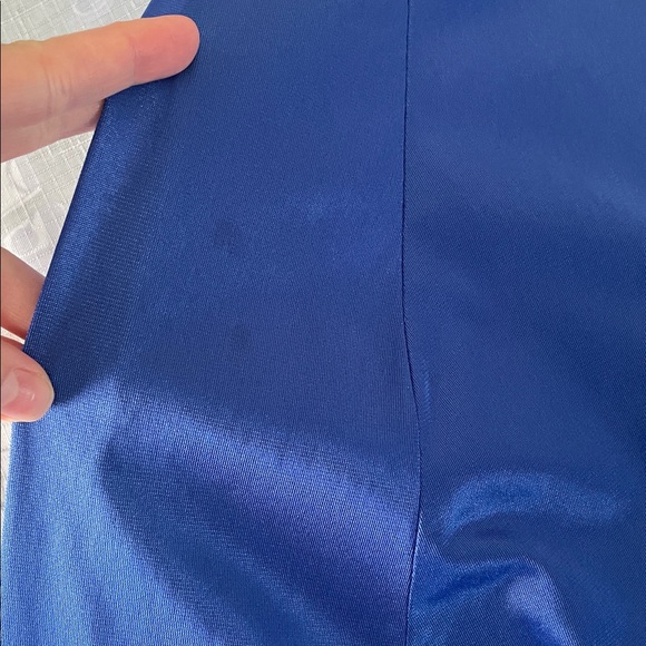 Vae Mode | Vintage 80s Cobalt Blue Lace Front Long Slip Dress Lingerie Nightgown - Picture 14 of 14